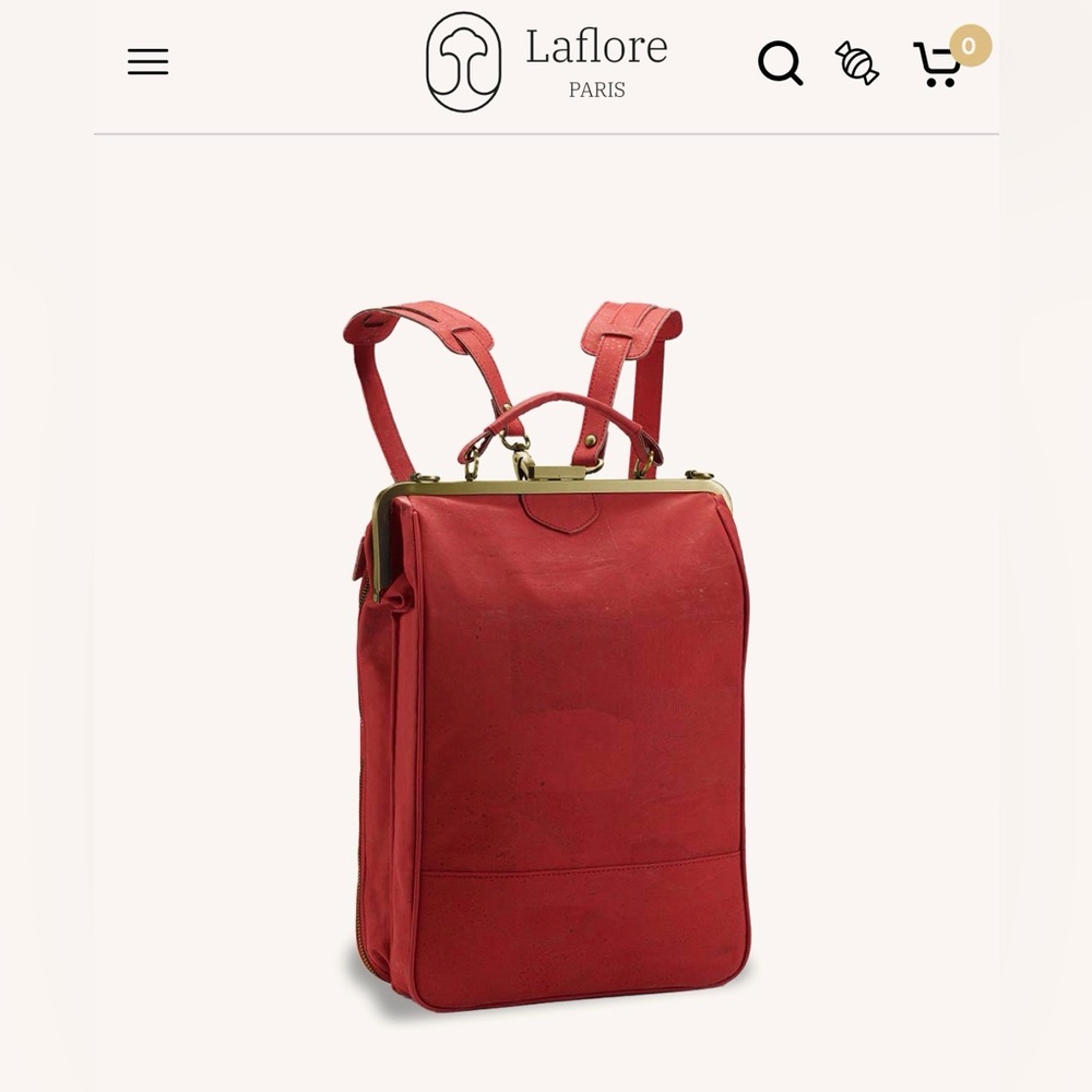 Laflore Paris Bobobark Backpack in Cherry Red - Picture 11 of 11
